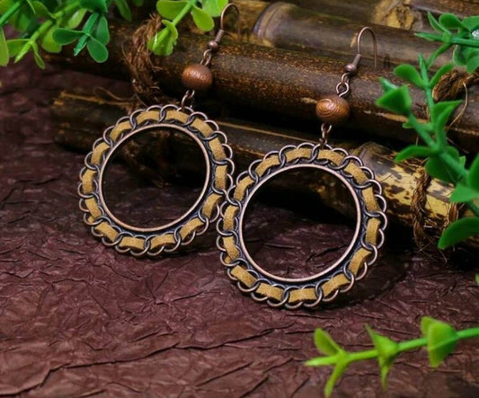 Earrings - Braided round drop