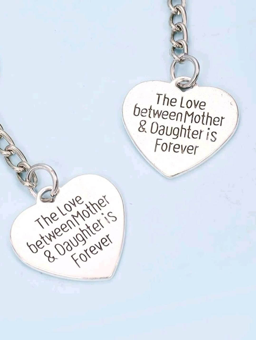 Keyring - mother daughter gift (with heart charm)