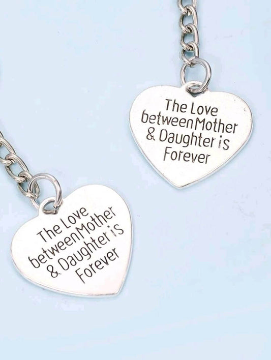 Keyring - mother daughter gift (with heart charm)