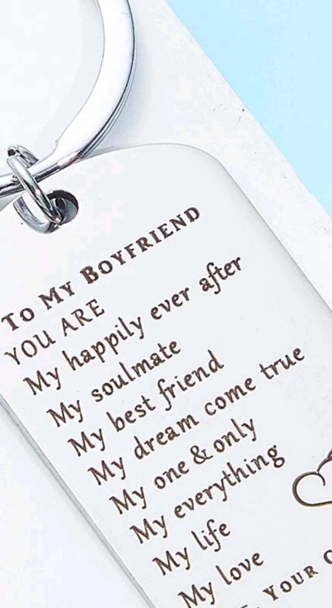 Keyring - boyfriend (with silver heart charm)