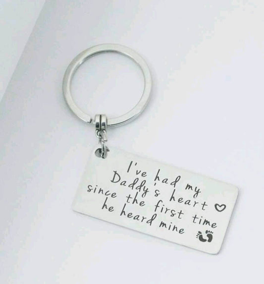 Keyring - dad gift (with heart charm)