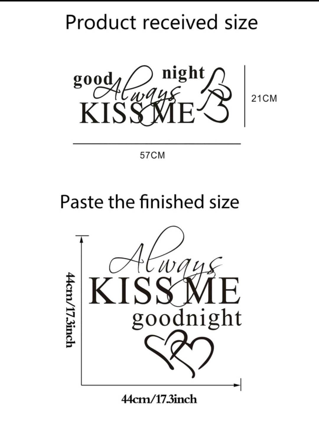Wall Decal - always kiss me goodnight
