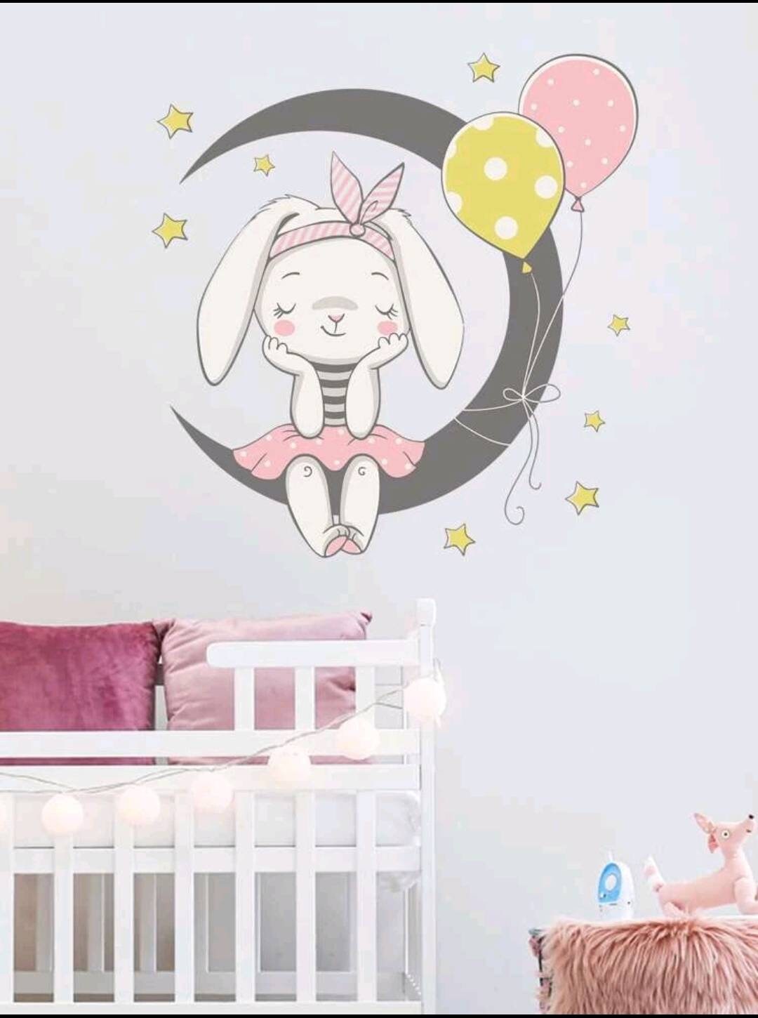 Wall Decal - girls bunny balloon