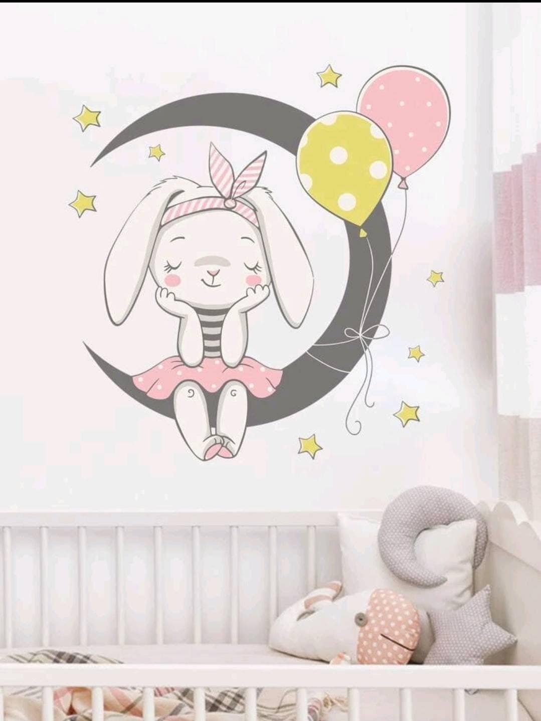 Wall Decal - girls bunny balloon