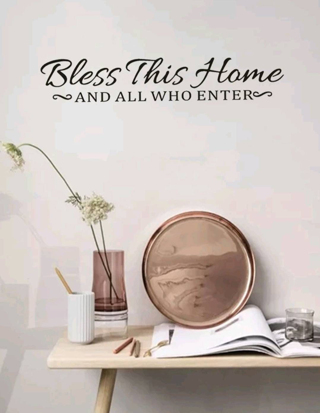 Wall Decal - bless this home and all who enter