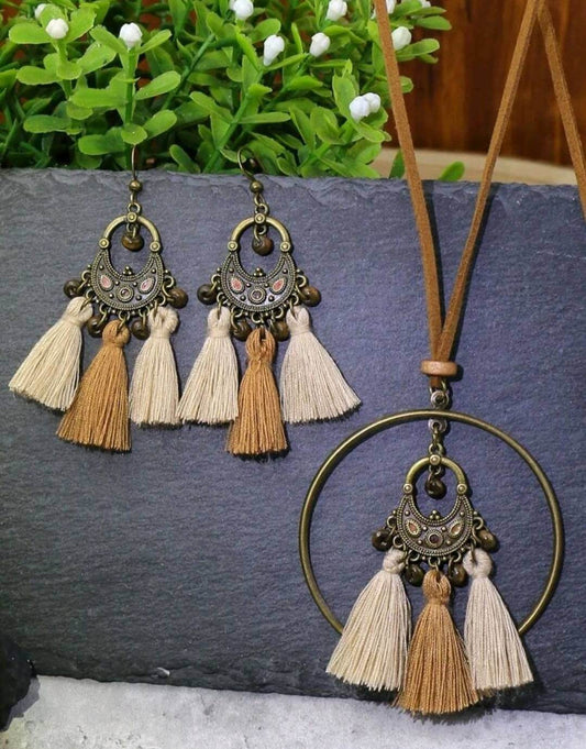 Jewellery Set - Boho necklace and earrings