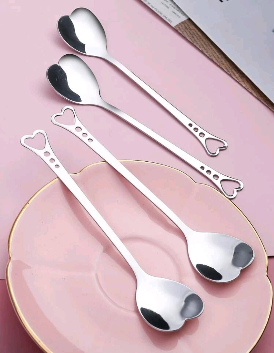 Spoons - Stainless Steel hearts (4)