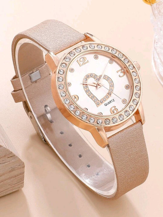 Watch - Rhinestone heart Quartz