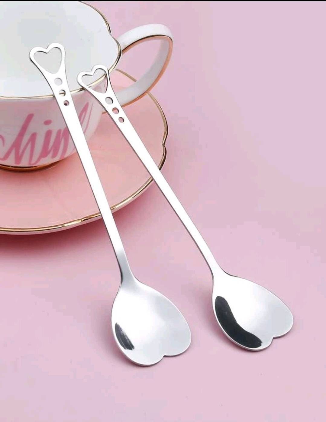 Spoons - Stainless Steel hearts (4)