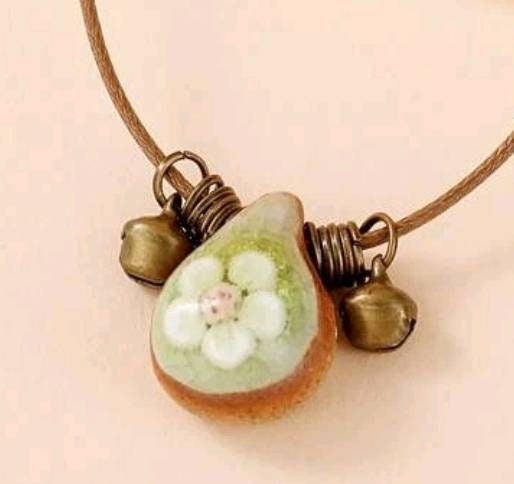 Necklace - floral stone charm