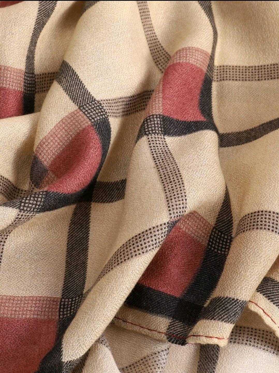 Scarf - Plaid tassle