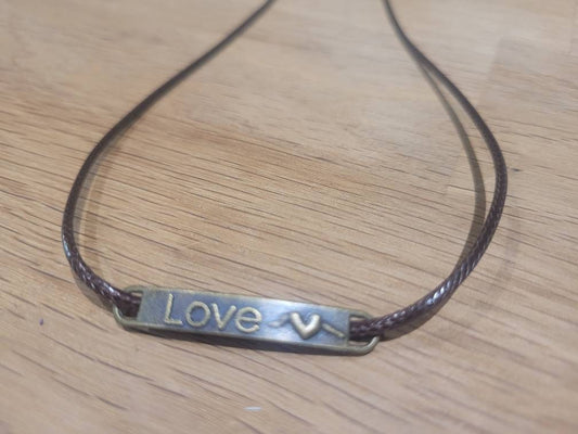Necklace - bronze love pendant