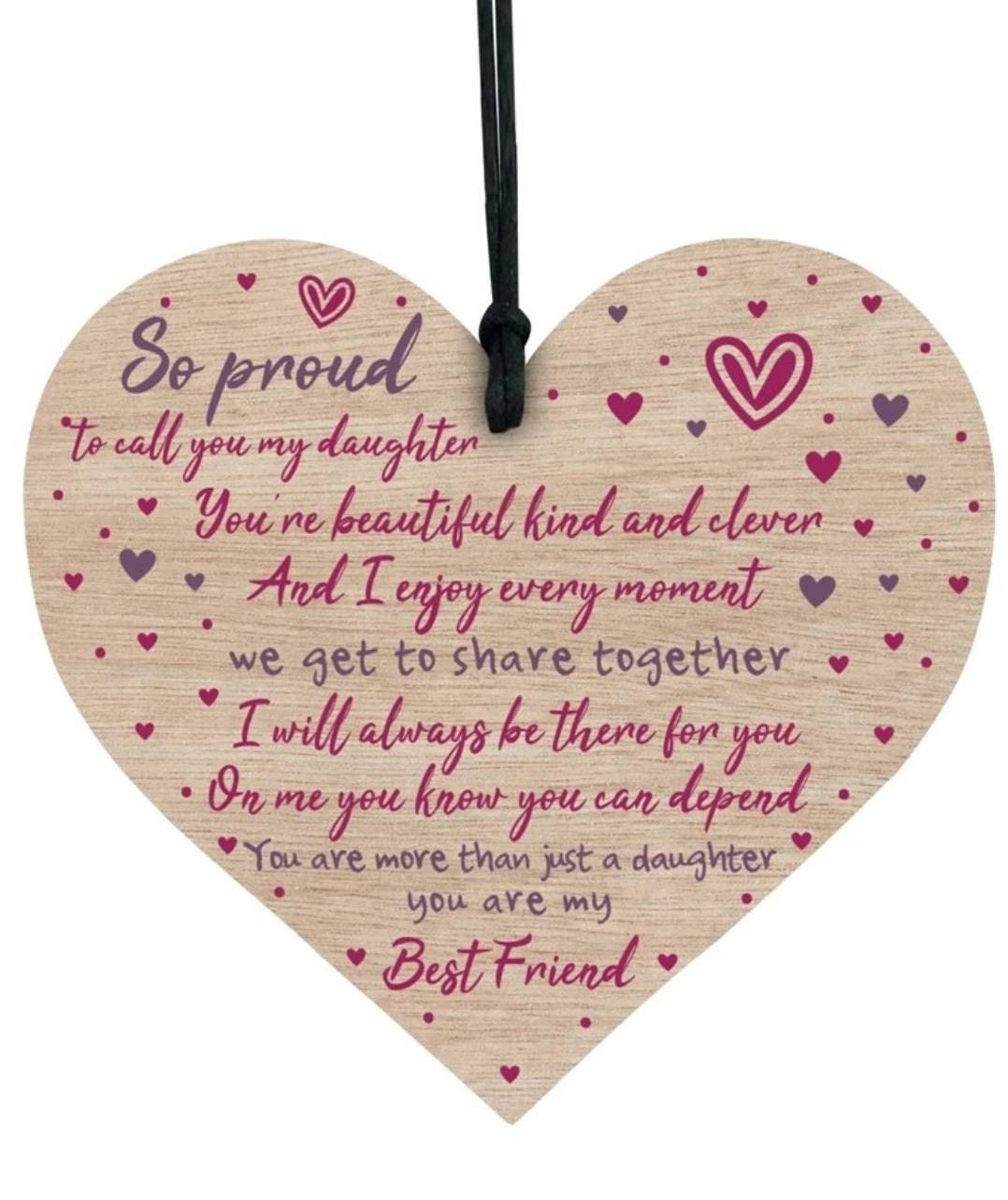 Plaque - daughter wooden heart