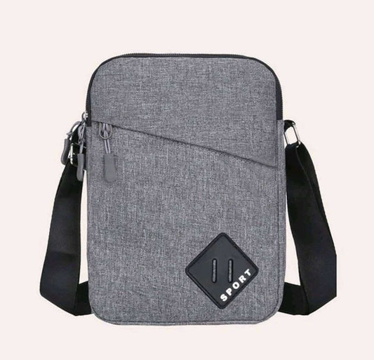 grey minimalist crossbody man bag