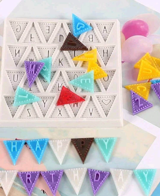 Crafting - alphabet bunting Silicone mould