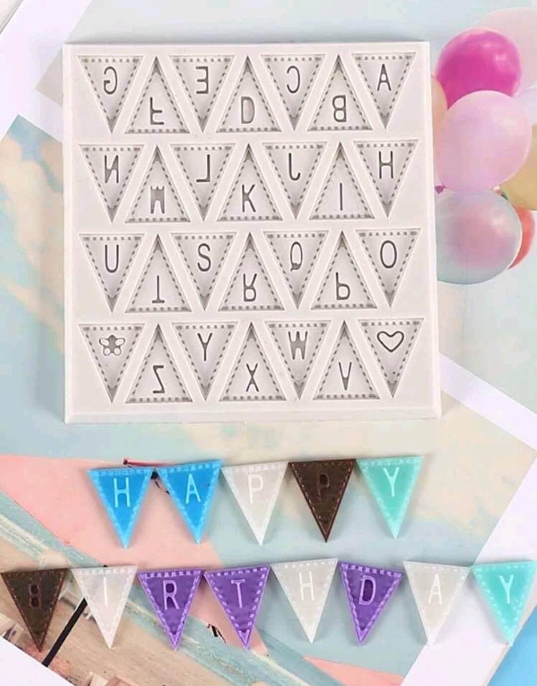 Crafting - alphabet bunting Silicone mould