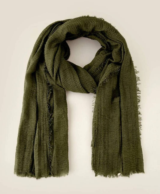 Scarf - solid olive green
