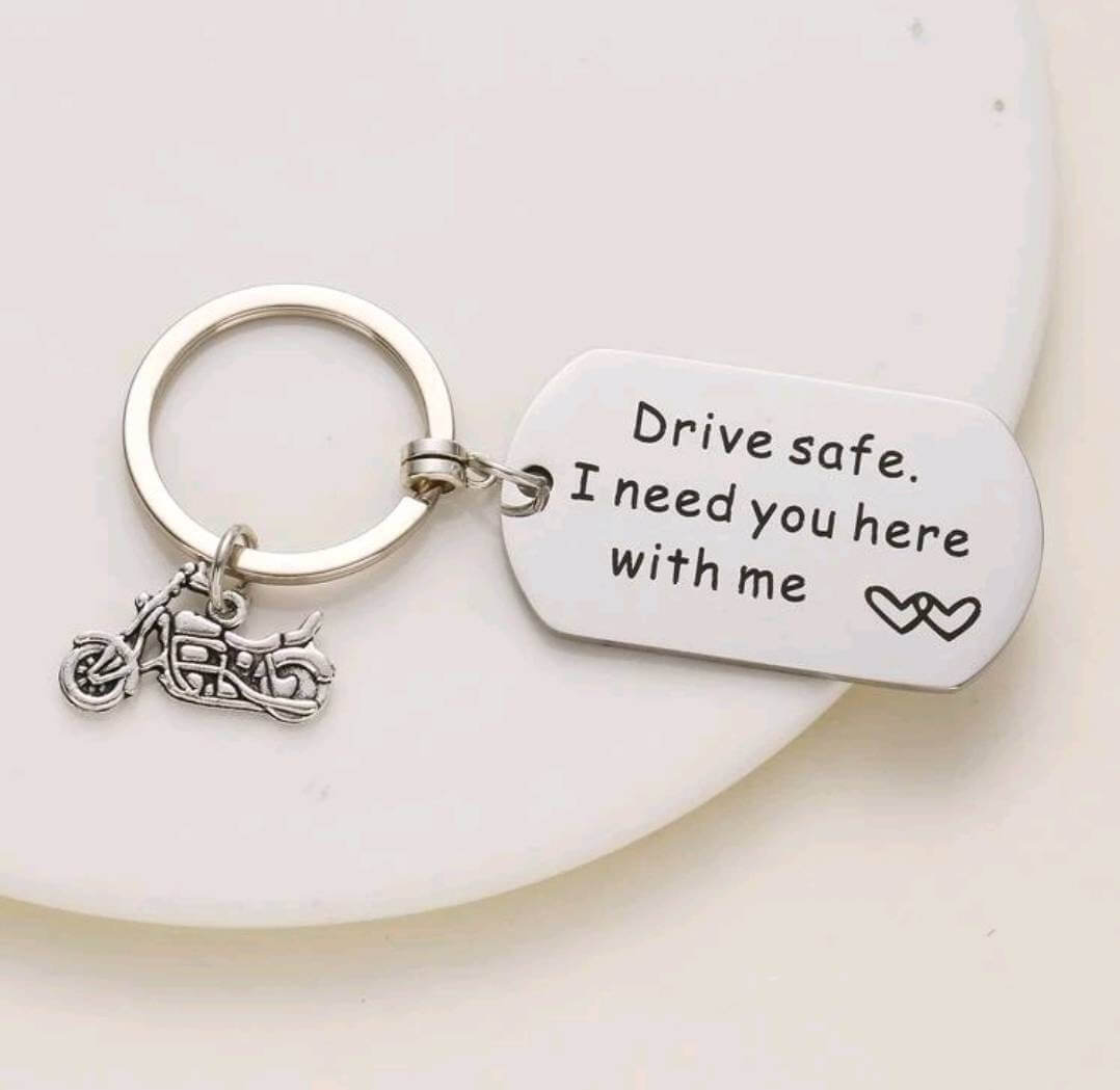 Keyring - drive safe motorbike