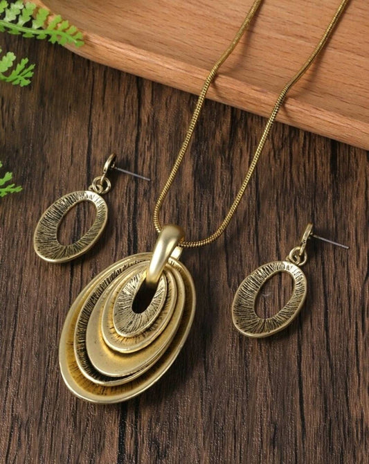 Necklace Set - ancient bronze oval