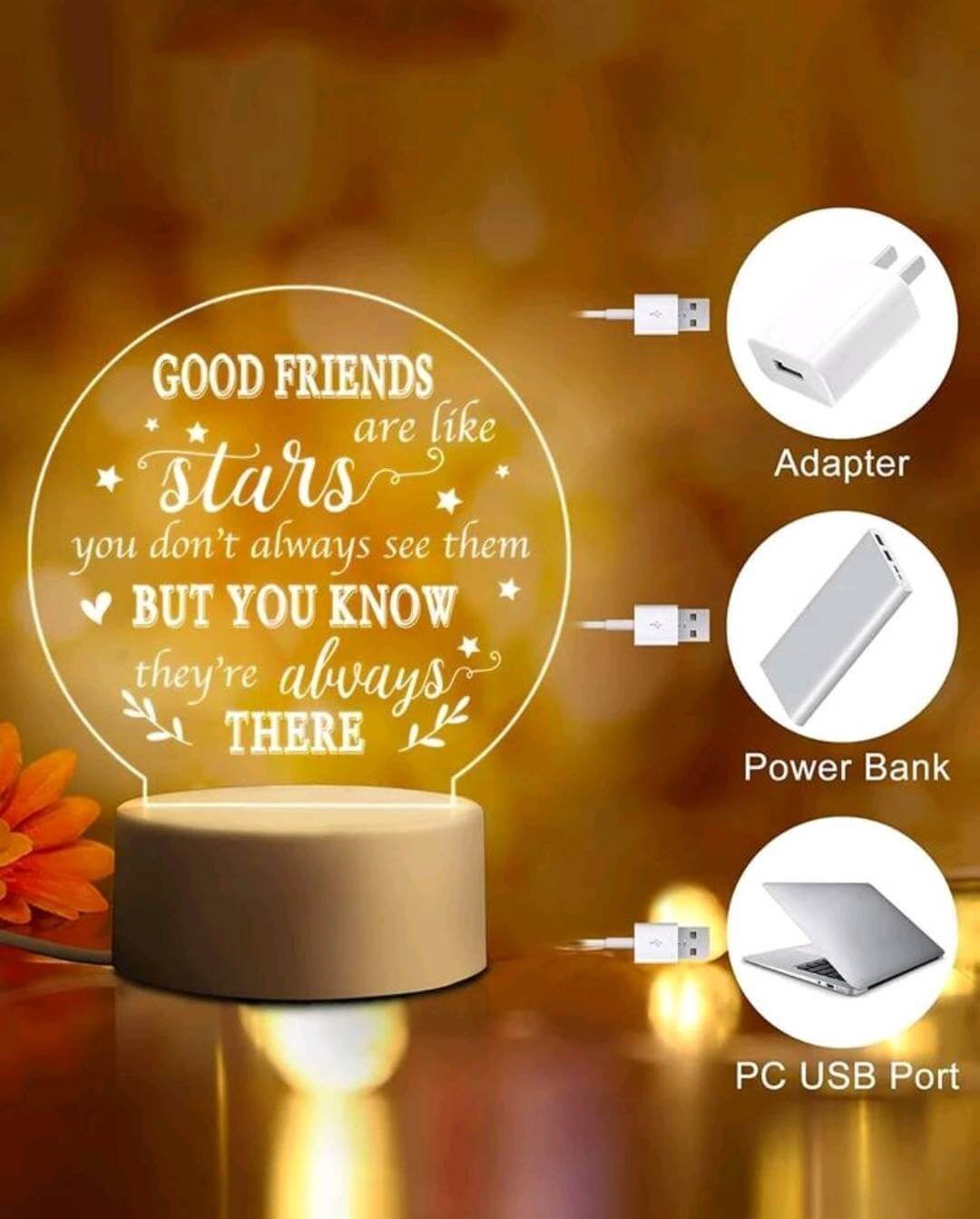 LED heart - good friends