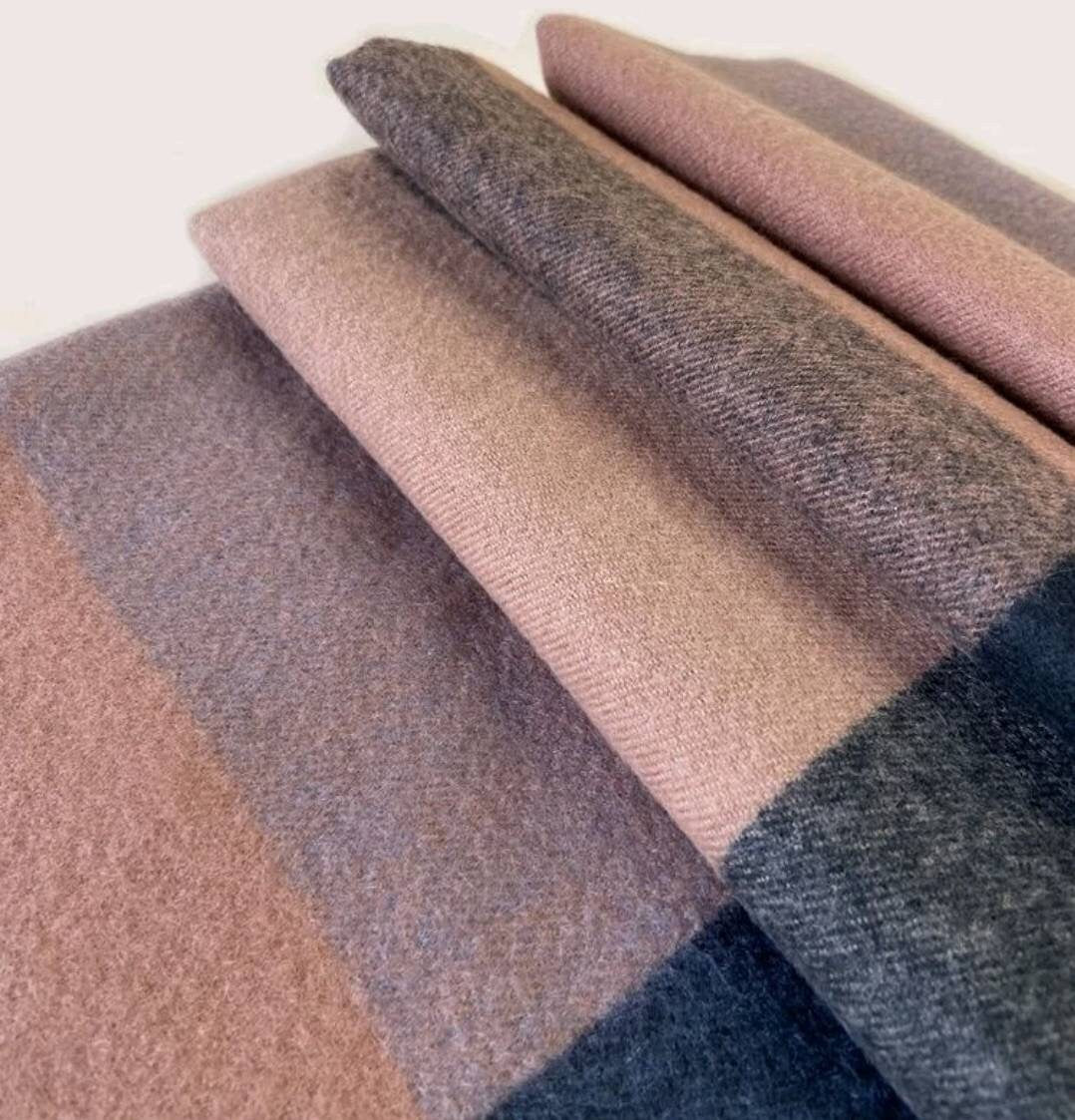 Scarf - pink blue plaid