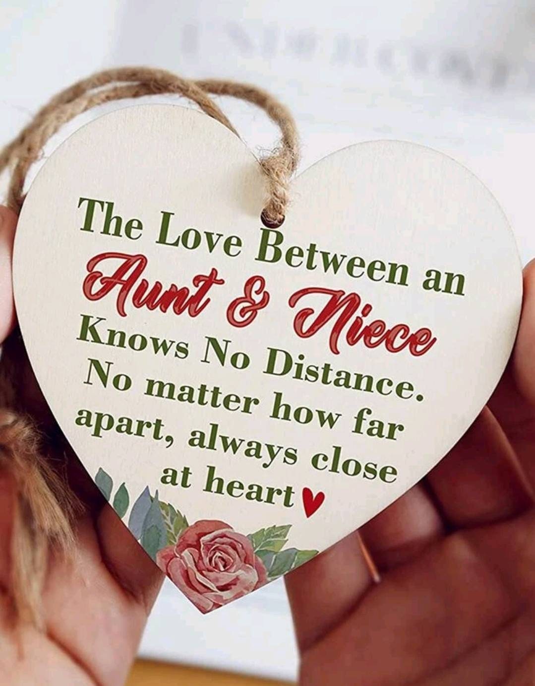 Plaque - aunt niece wooden heart