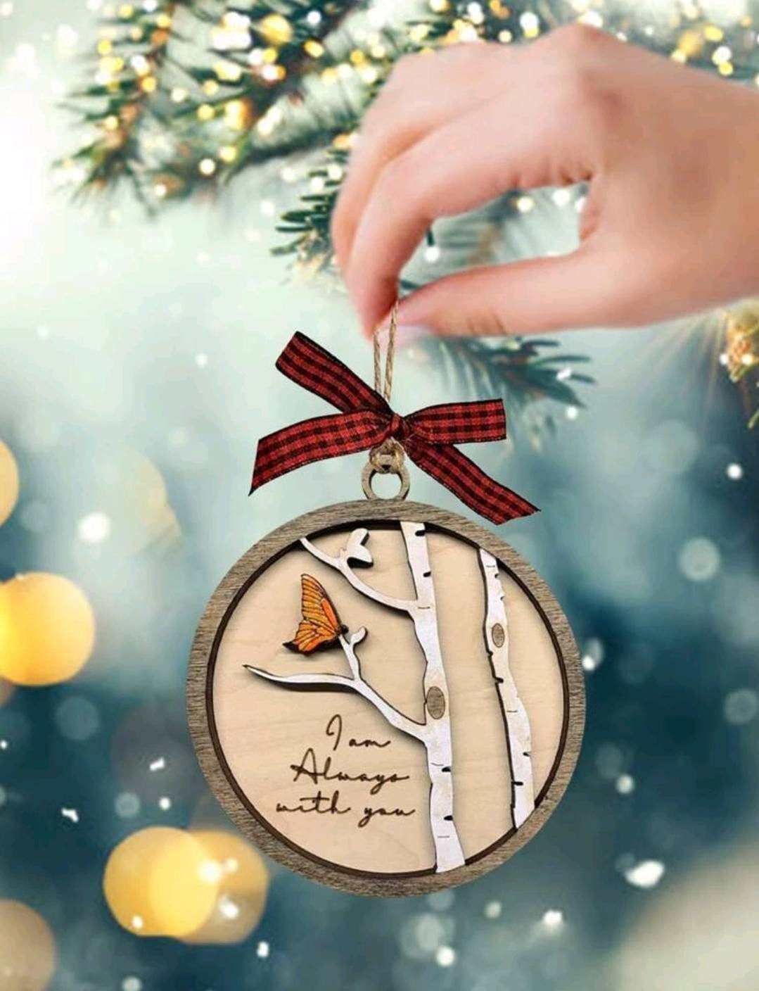 Plaque - wooden grief butterfly