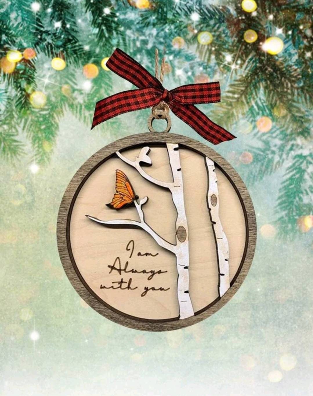 Plaque - wooden grief butterfly