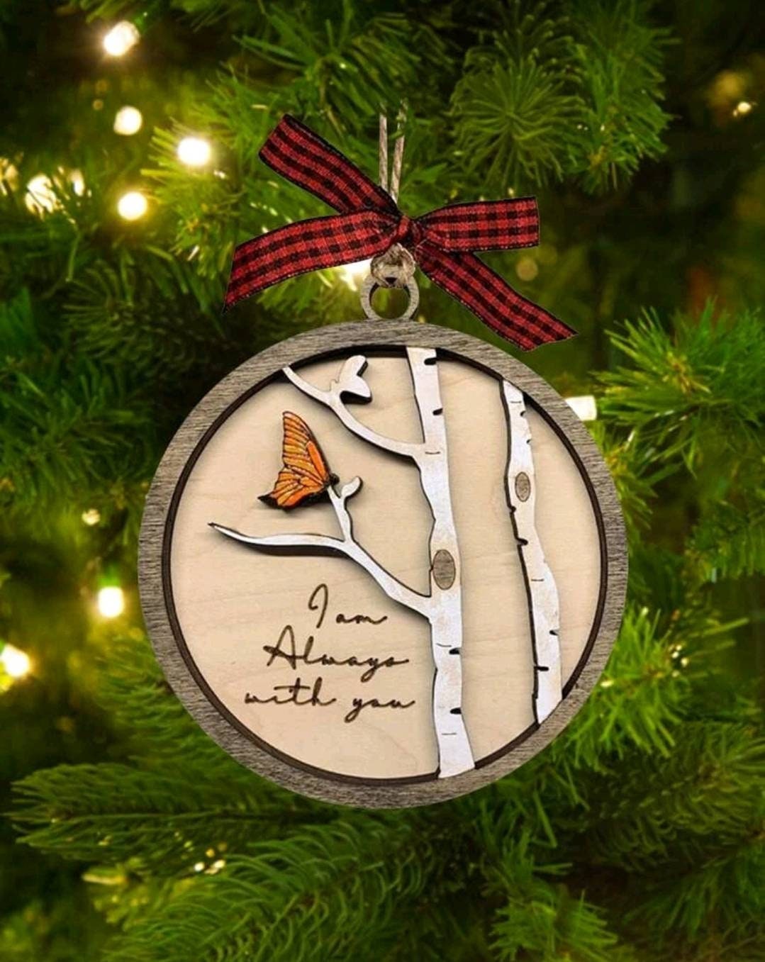 Plaque - wooden grief butterfly