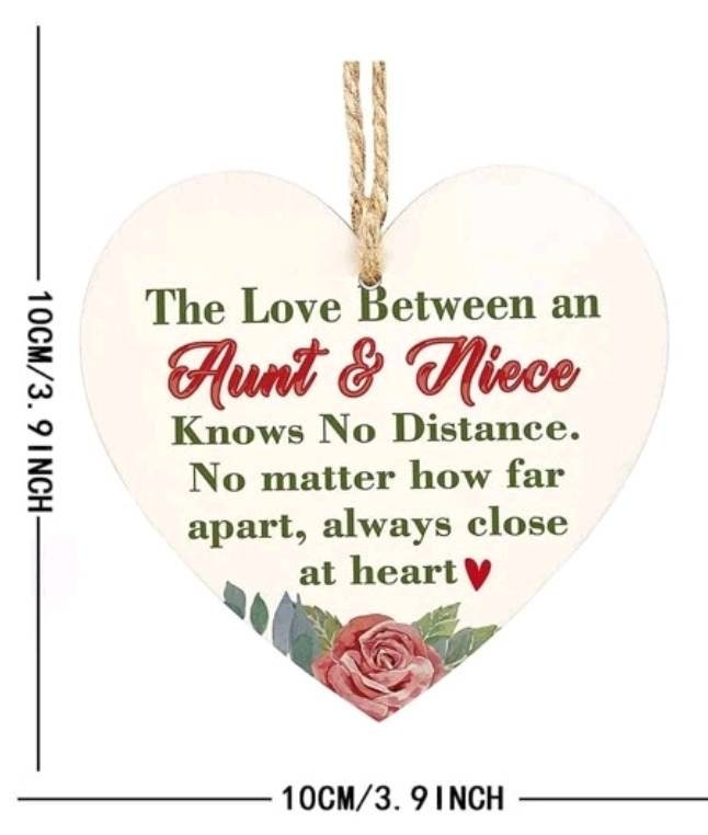 Plaque - aunt niece wooden heart