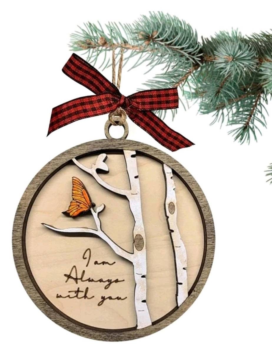 Plaque - wooden grief butterfly