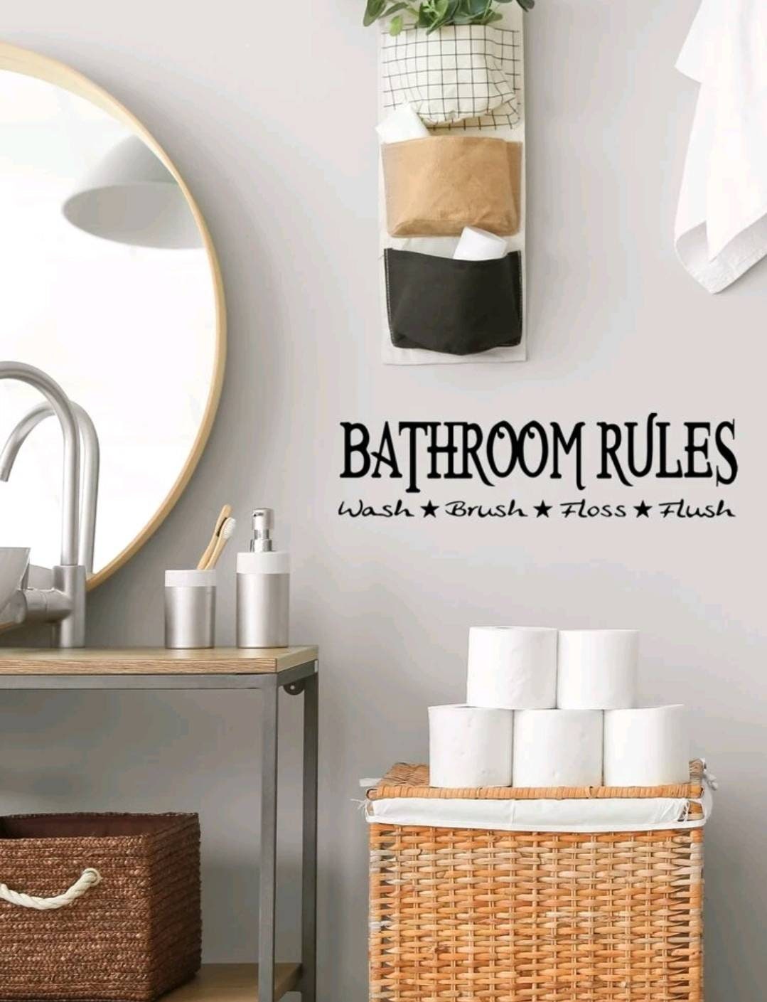 Wall Decal - bathroom rules