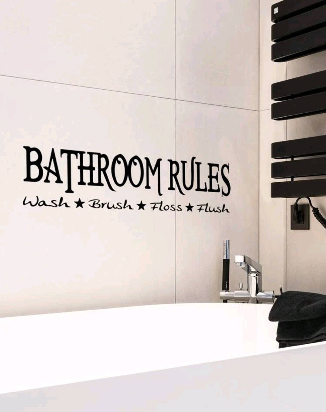 Wall Decal - bathroom rules