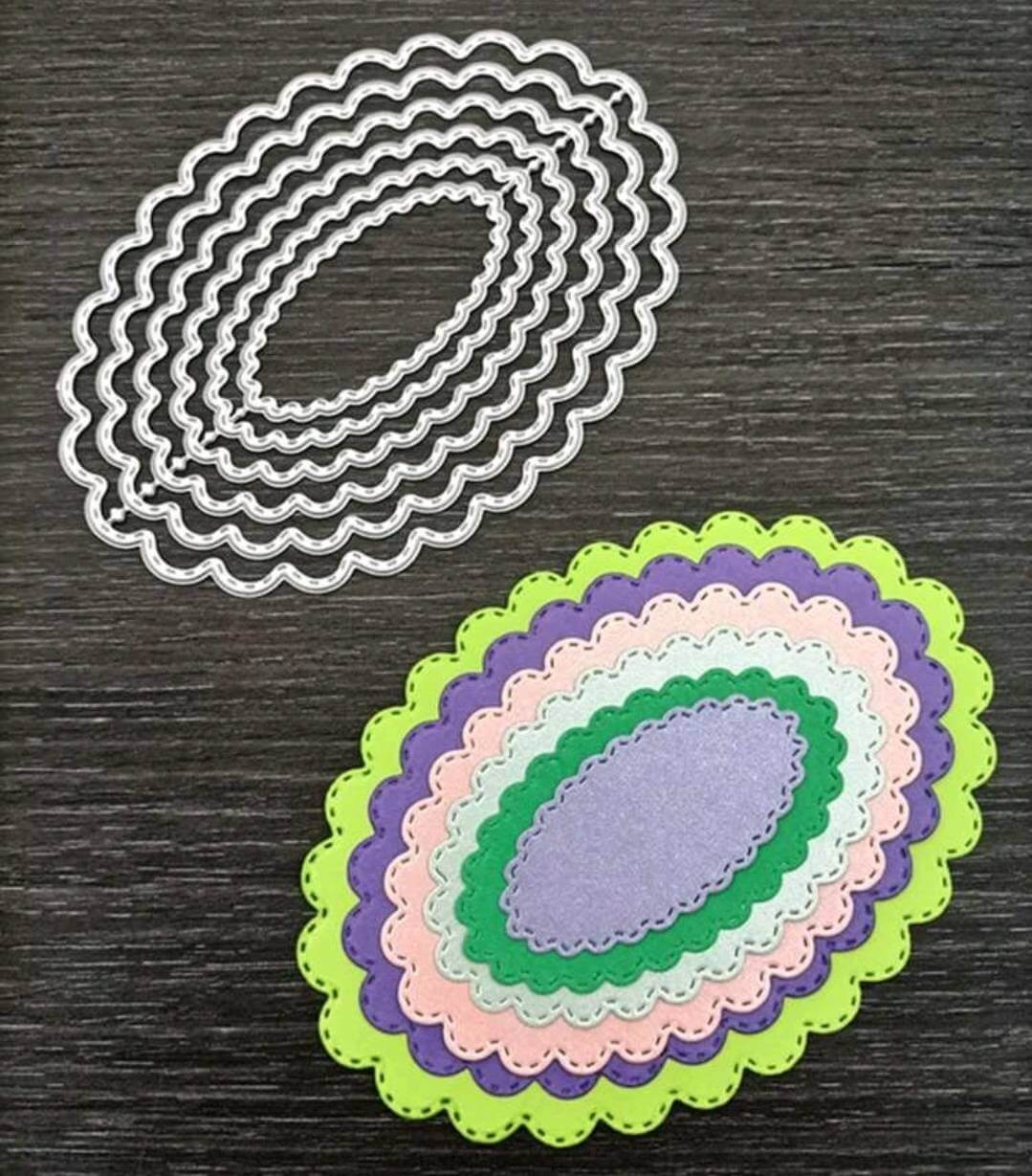 Crafting - metal die - oval frame nesting dies