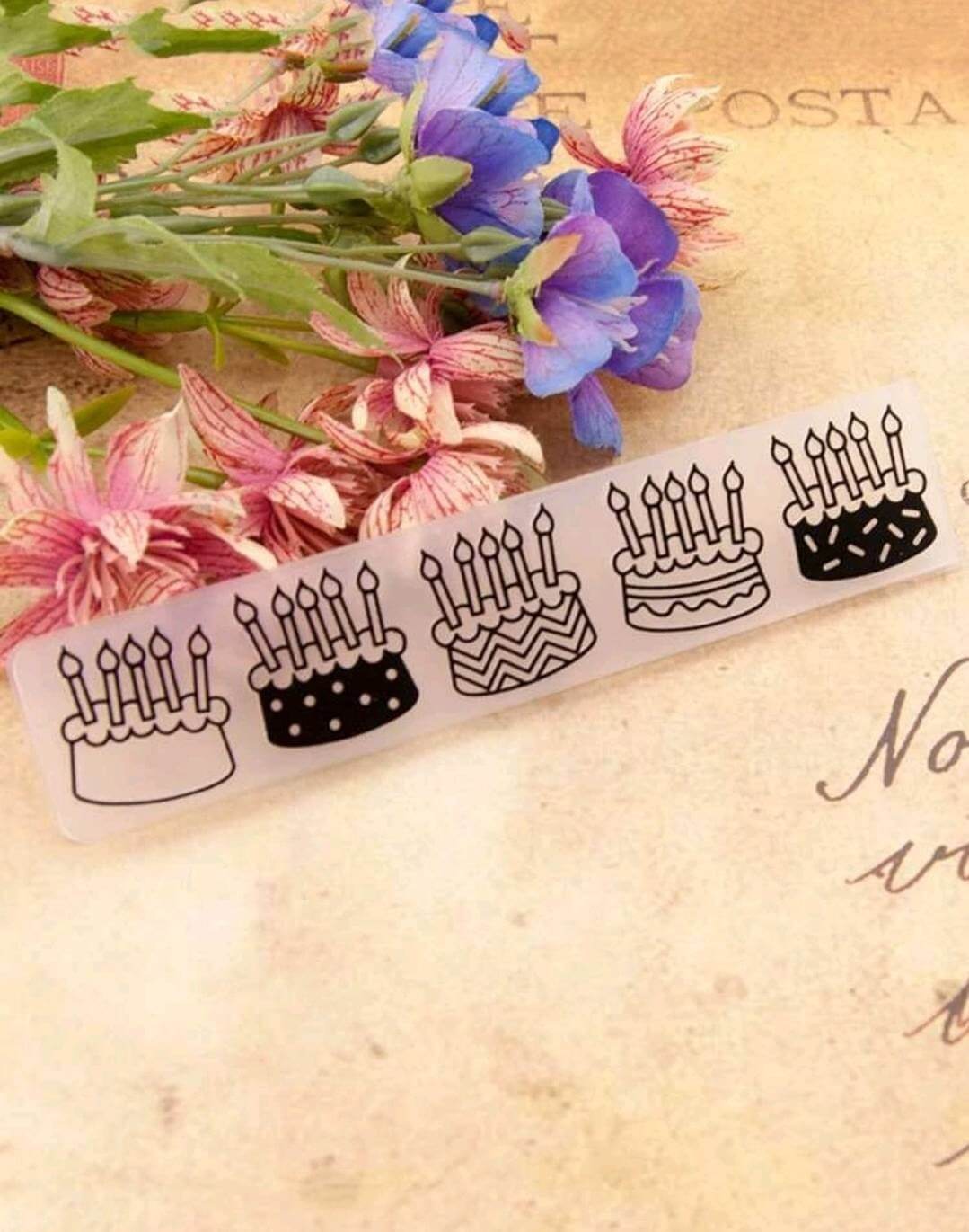 embossing folder - birthday cake