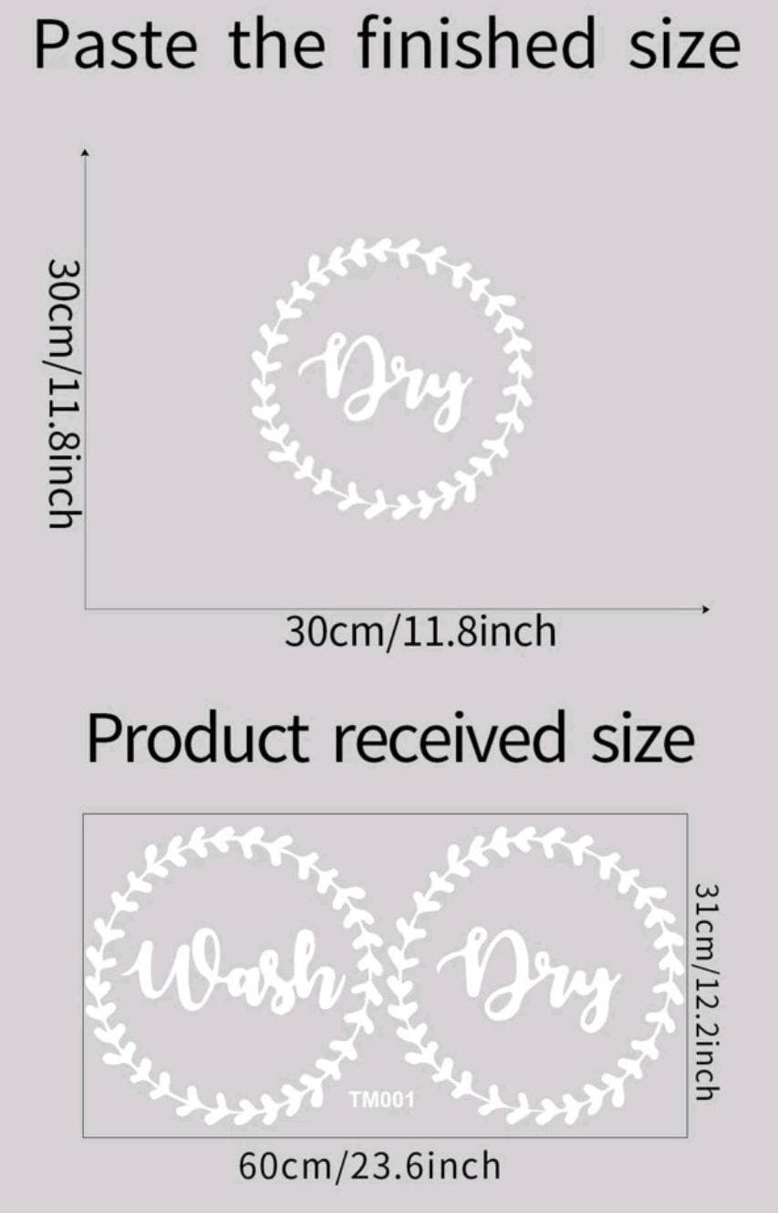 Wall Decal - laundry wash dry