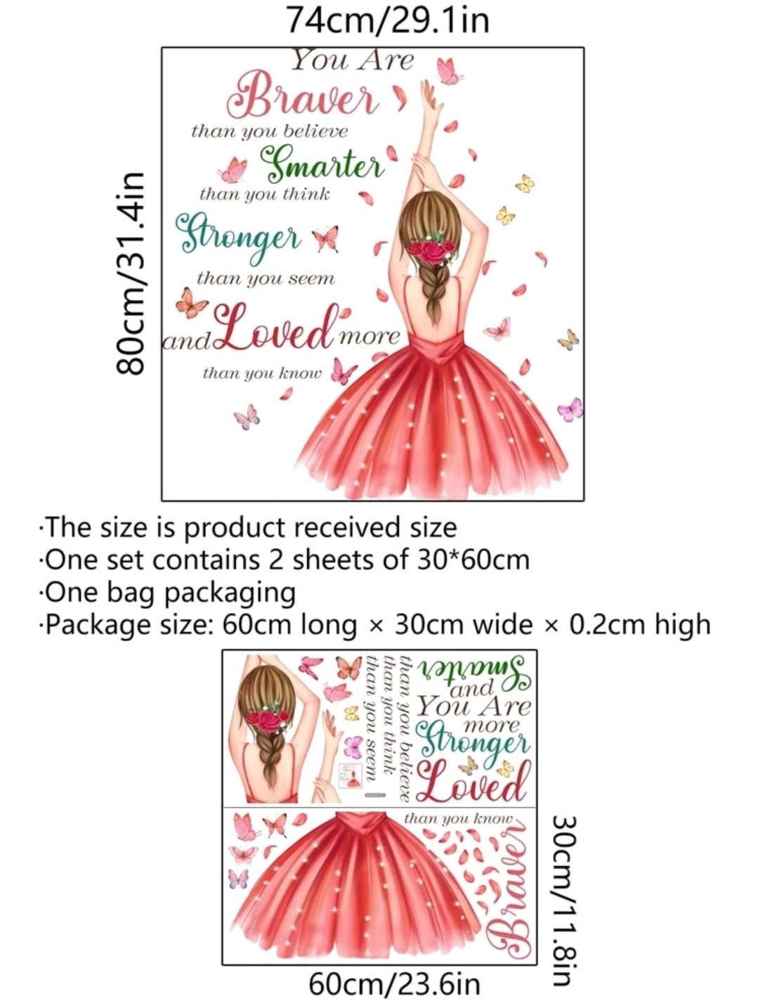 Wall Decal - brave strong loved