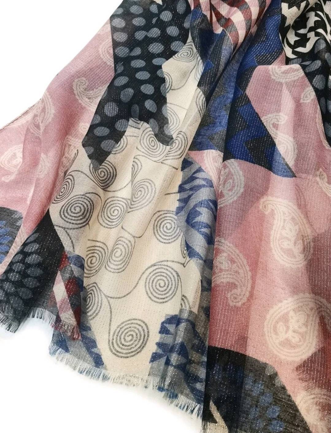 Scarf - houndstooth pastels