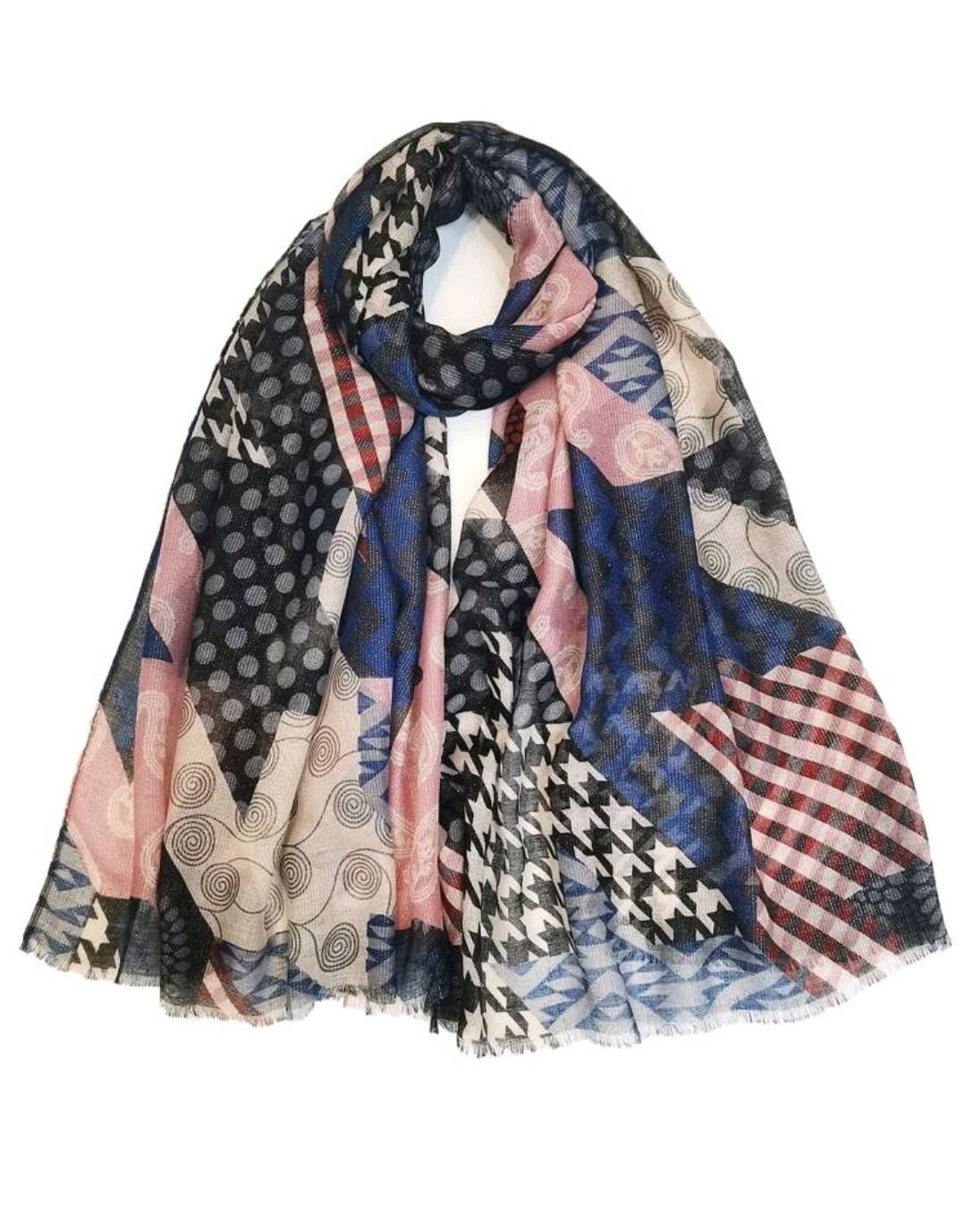 Scarf - houndstooth pastels