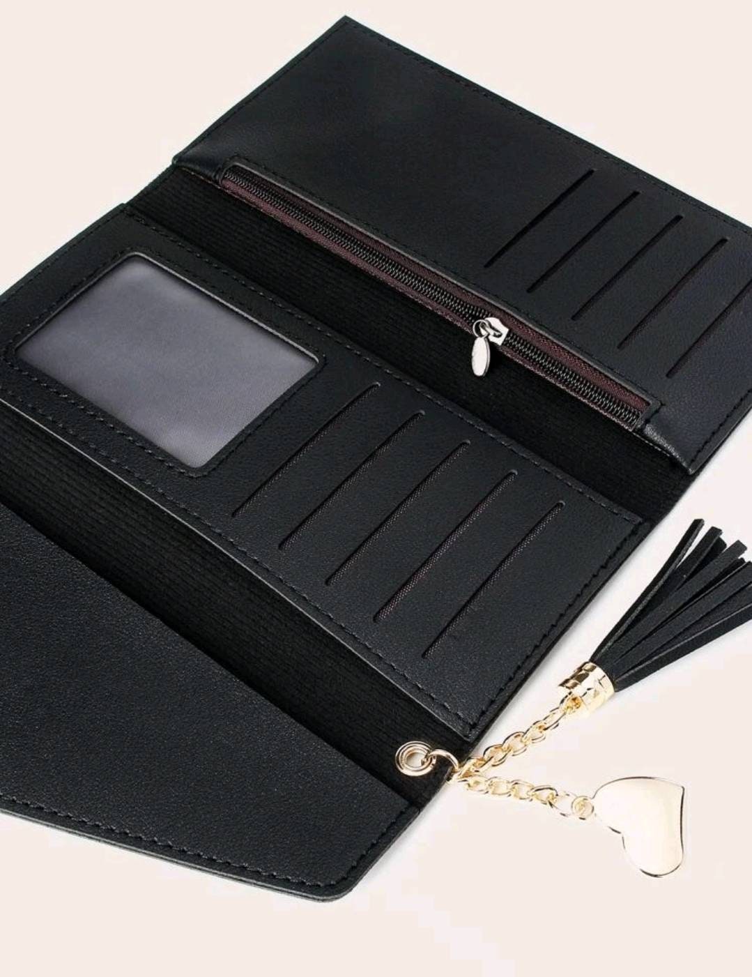 Purse - stunning long black heart