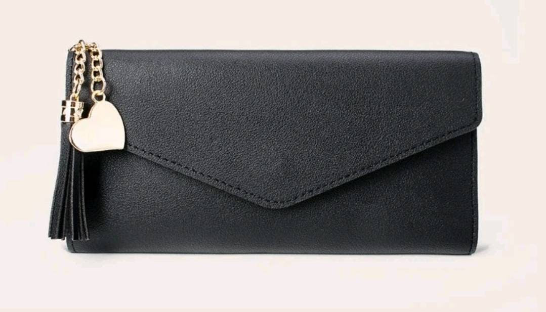 Purse - stunning long black heart