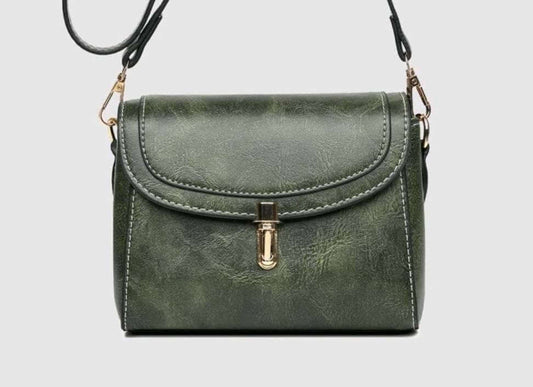 quirky green leather shoulder bag