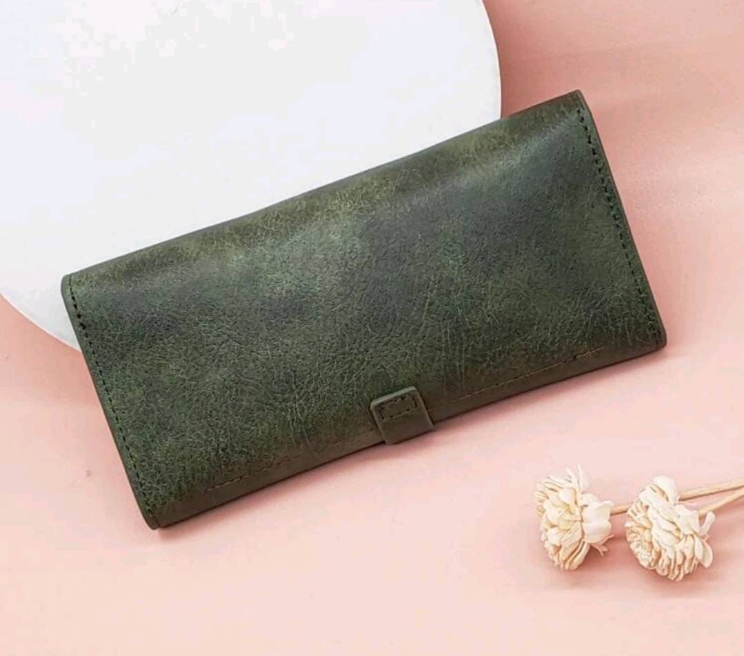 Purse - green leather