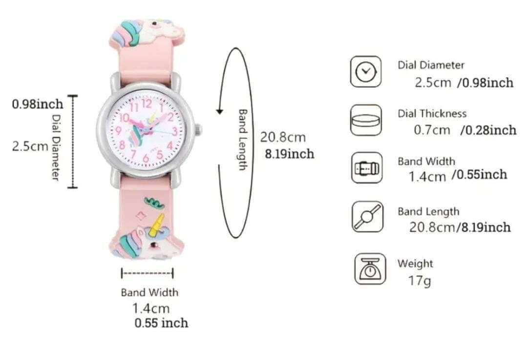 Child's jewellery unicorn silicone watch