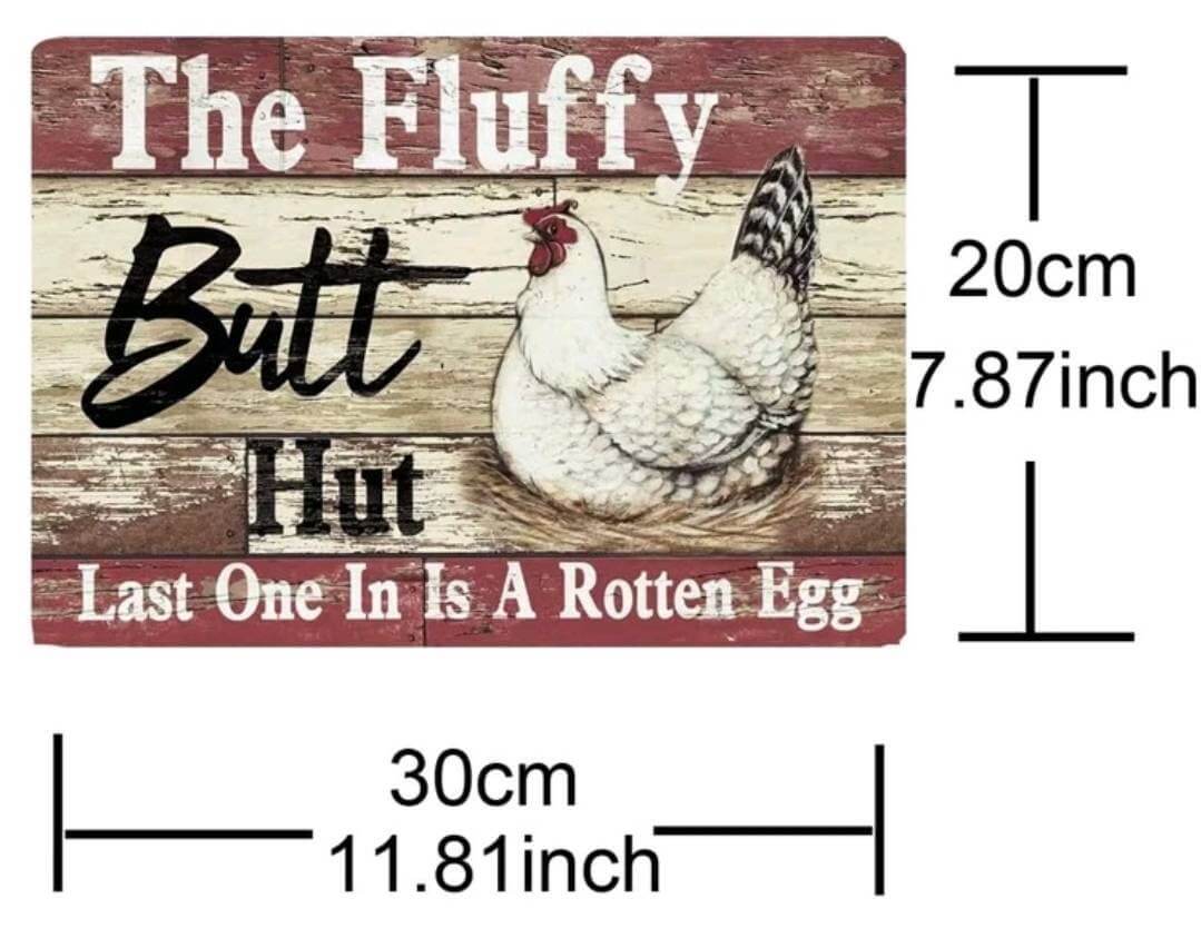 Home decor - Tin Sign - Fluffy Butt