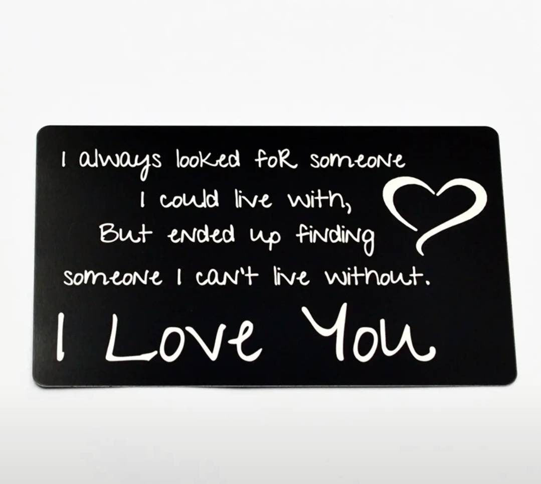 Wallet Card - metal love note & envelope