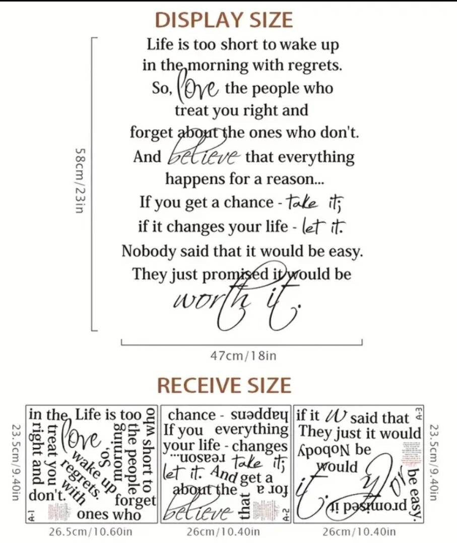 Wall Decal - life is too short