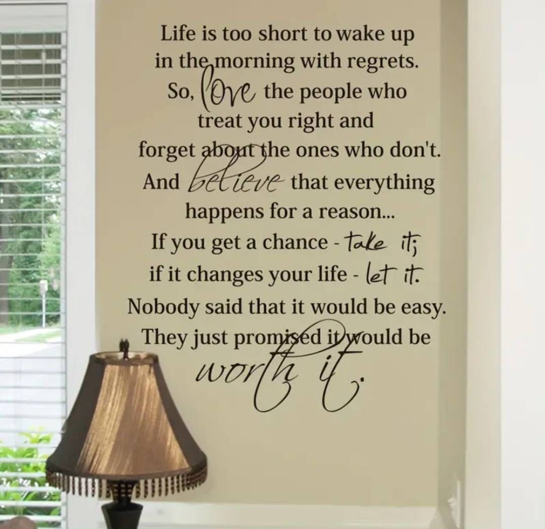 Wall Decal - life is too short