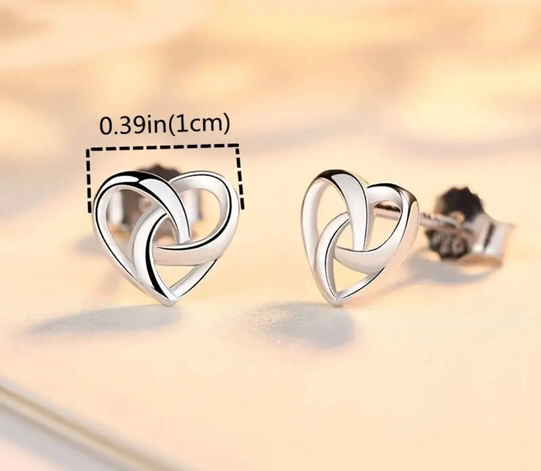 Earrings - knot heart studs