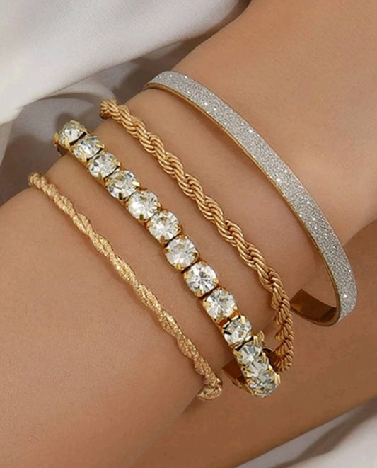 silver bracelet set 4